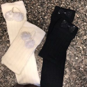 NWOT Ribbed Black and Cream Leg Warmers
